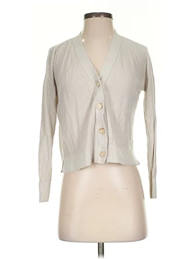 Pre-owned Ann Taylor Loft Cardigan Sweater In Silver