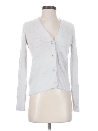 Pre-owned Ann Taylor Loft Cardigan Sweater In Silver