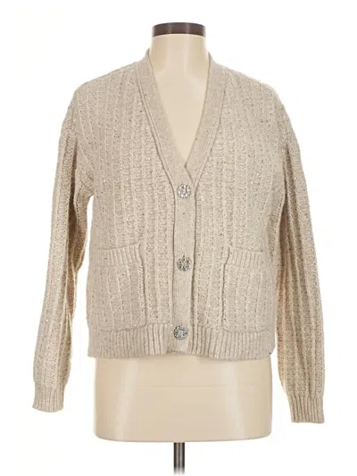 Pre-owned Ann Taylor Loft Cardigan Sweater In Tan
