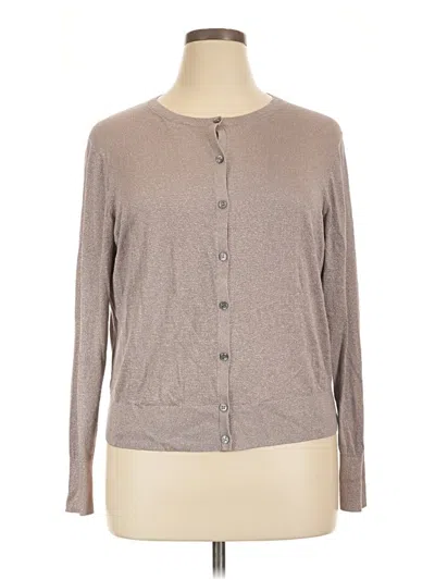 Pre-owned Ann Taylor Loft Cardigan Sweater In Tan