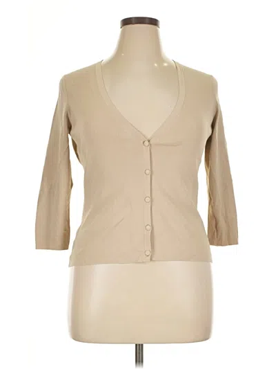 Pre-owned Ann Taylor Loft Cardigan Sweater In Tan
