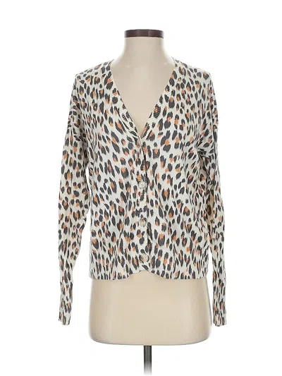 Pre-owned Ann Taylor Loft Cardigan Sweater In White