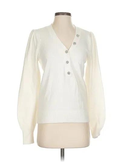 Pre-owned Ann Taylor Loft Cardigan Sweater In White