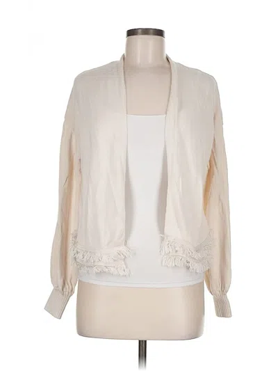 Pre-owned Ann Taylor Loft Cardigan Sweater In White