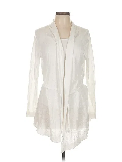Pre-owned Ann Taylor Loft Cardigan Sweater In White