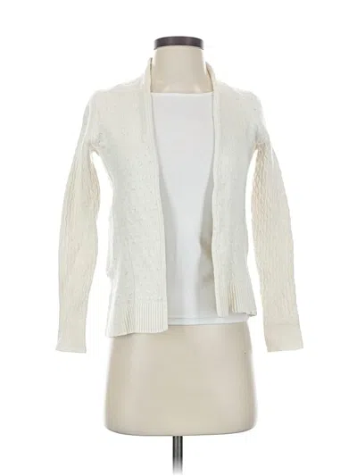 Pre-owned Ann Taylor Loft Cardigan Sweater In White