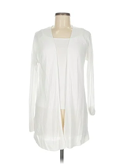 Pre-owned Ann Taylor Loft Cardigan Sweater In White