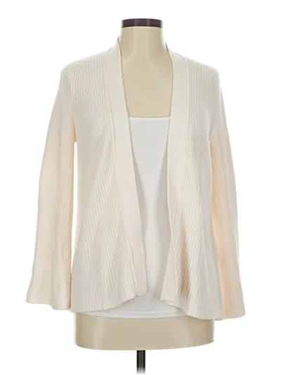 Pre-owned Ann Taylor Loft Cardigan Sweater In White