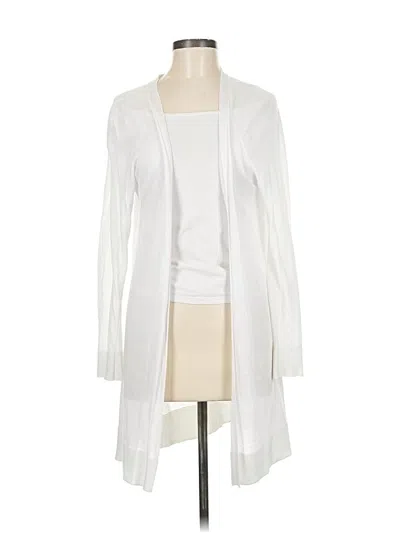 Pre-owned Ann Taylor Loft Cardigan Sweater In White