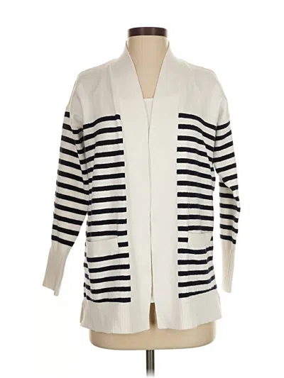 Pre-owned Ann Taylor Loft Cardigan Sweater In White