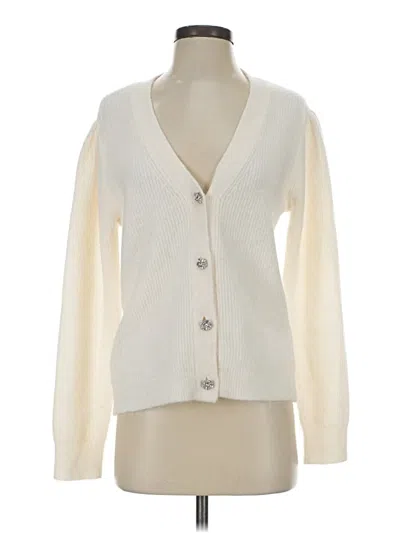 Pre-owned Ann Taylor Loft Cardigan Sweater In White