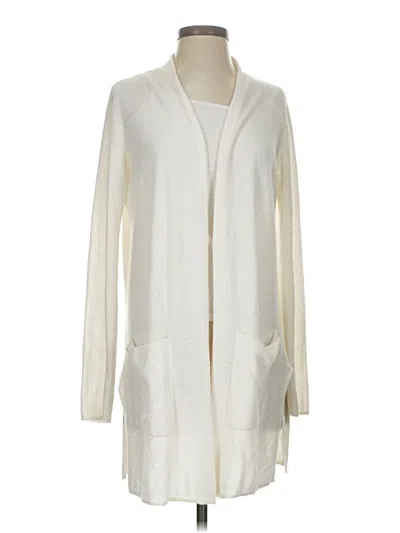 Pre-owned Ann Taylor Loft Cardigan Sweater In White