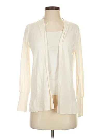 Pre-owned Ann Taylor Loft Cardigan Sweater In White