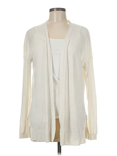 Pre-owned Ann Taylor Loft Cardigan Sweater In White