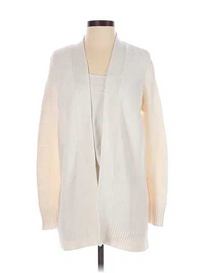 Pre-owned Ann Taylor Loft Cardigan Sweater In White