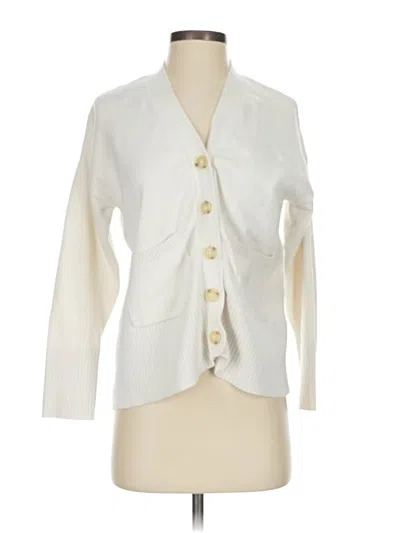 Pre-owned Ann Taylor Loft Cardigan Sweater In White