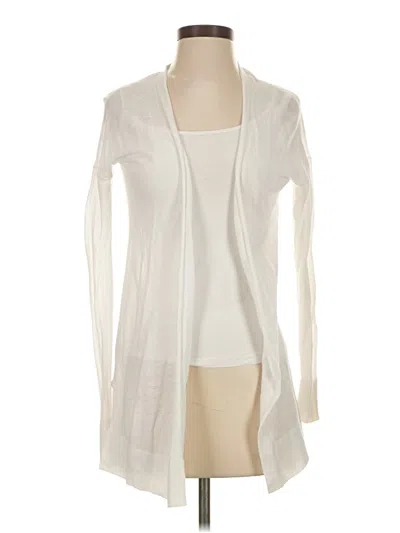 Pre-owned Ann Taylor Loft Cardigan Sweater In White