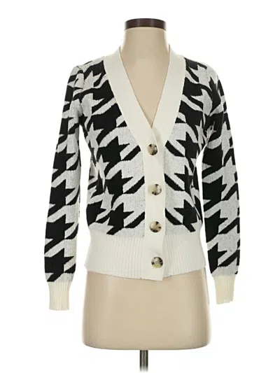 Pre-owned Ann Taylor Loft Cardigan Sweater In White