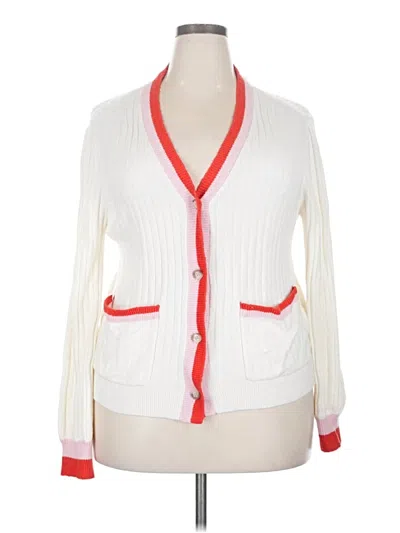Pre-owned Ann Taylor Loft Cardigan Sweater In White