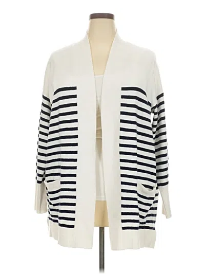 Pre-owned Ann Taylor Loft Cardigan Sweater In White