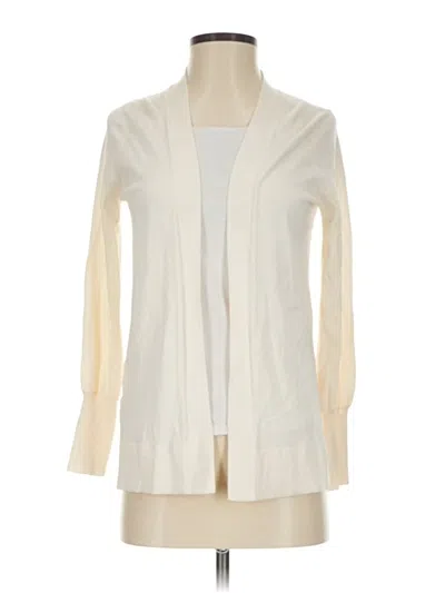 Pre-owned Ann Taylor Loft Cardigan Sweater In White