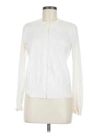 Pre-owned Ann Taylor Loft Cardigan Sweater In White