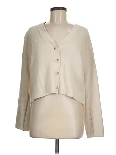 Pre-owned Ann Taylor Loft Cardigan Sweater In White