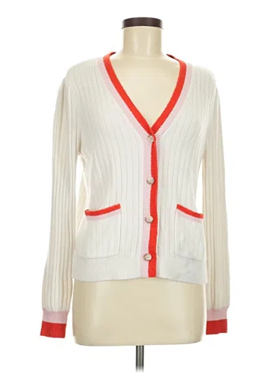 Pre-owned Ann Taylor Loft Cardigan Sweater In White