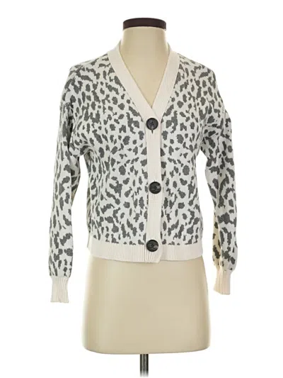 Pre-owned Ann Taylor Loft Cardigan Sweater In White