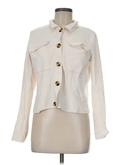 Pre-owned Ann Taylor Loft Cardigan Sweater In White