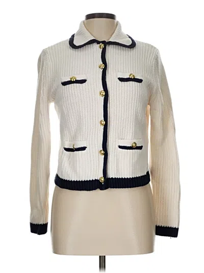 Pre-owned Ann Taylor Loft Cardigan Sweater In White