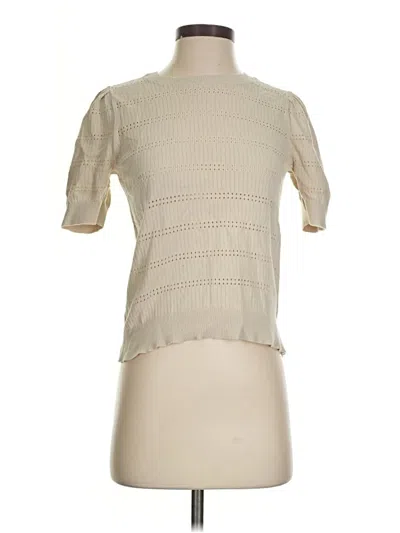 Pre-owned Ann Taylor Loft Cardigan Sweater In White