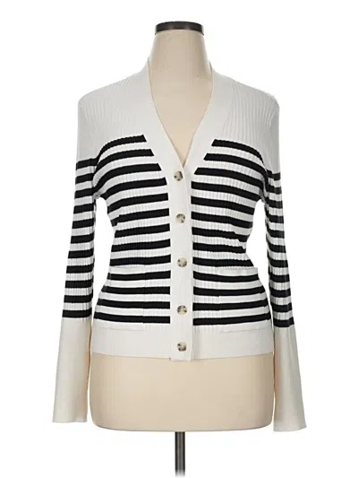 Pre-owned Ann Taylor Loft Cardigan Sweater In White