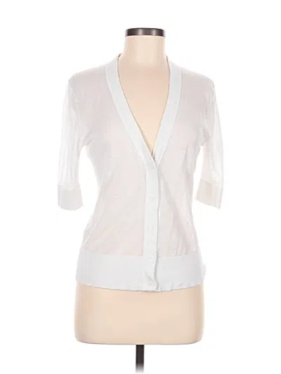 Pre-owned Ann Taylor Loft Cardigan Sweater In White