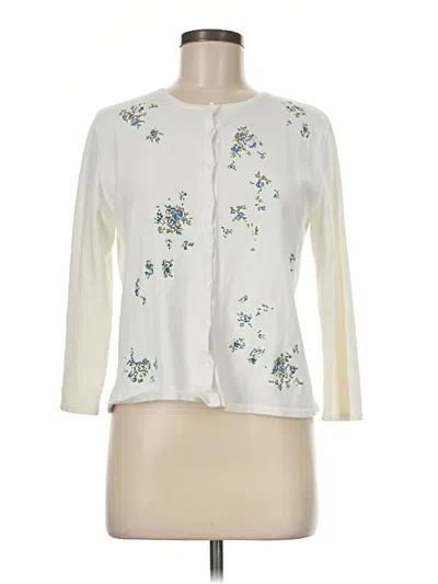 Pre-owned Ann Taylor Loft Cardigan Sweater In White