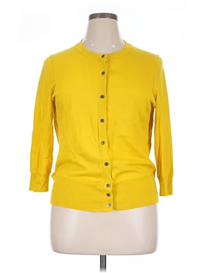 Pre-owned Ann Taylor Loft Cardigan Sweater In Yellow