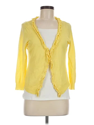 Pre-owned Ann Taylor Loft Cardigan Sweater In Yellow