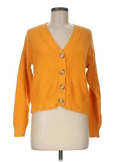 Pre-owned Ann Taylor Loft Cardigan Sweater In Yellow