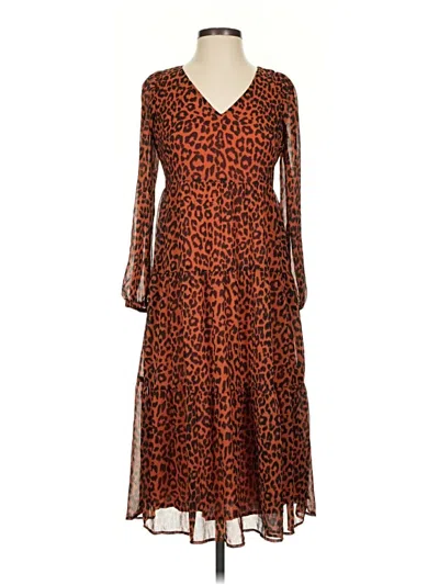 Pre-owned Ann Taylor Loft Casual Dress In Brown