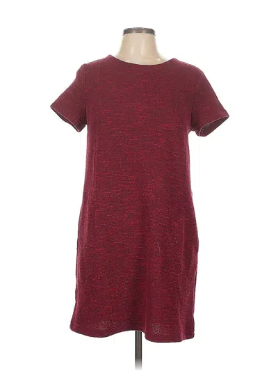 Pre-owned Ann Taylor Loft Casual Dress In Burgundy