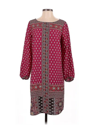 Pre-owned Ann Taylor Loft Casual Dress In Burgundy