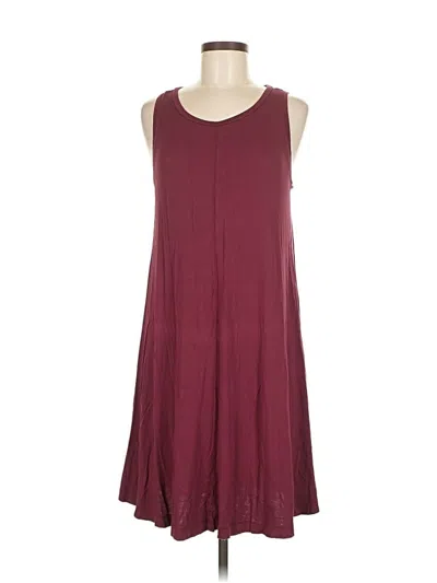 Pre-owned Ann Taylor Loft Casual Dress In Burgundy