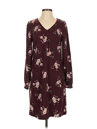 Pre-owned Ann Taylor Loft Casual Dress In Burgundy