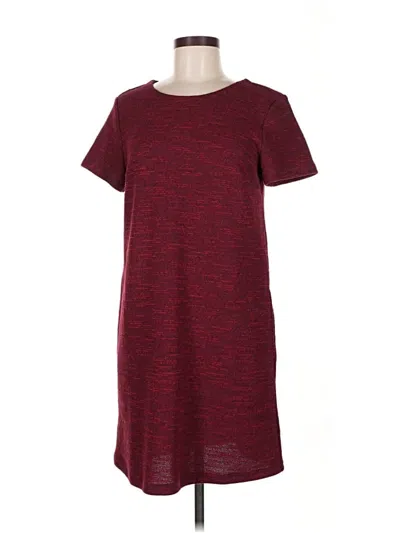 Pre-owned Ann Taylor Loft Casual Dress In Burgundy
