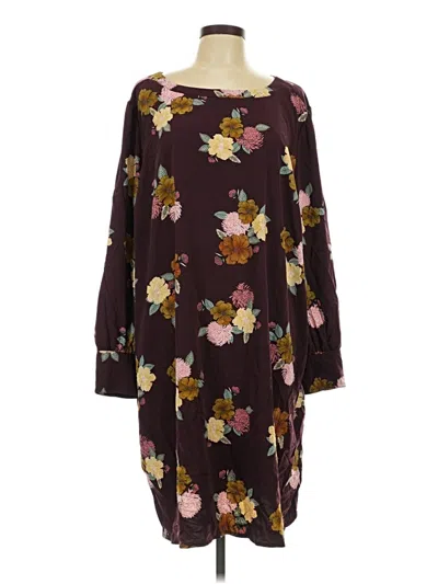 Pre-owned Ann Taylor Loft Casual Dress In Burgundy