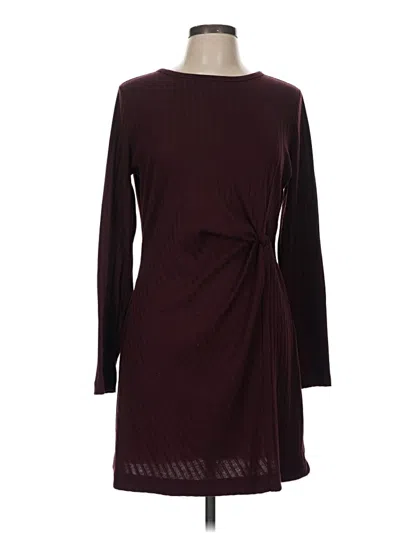 Pre-owned Ann Taylor Loft Casual Dress In Burgundy