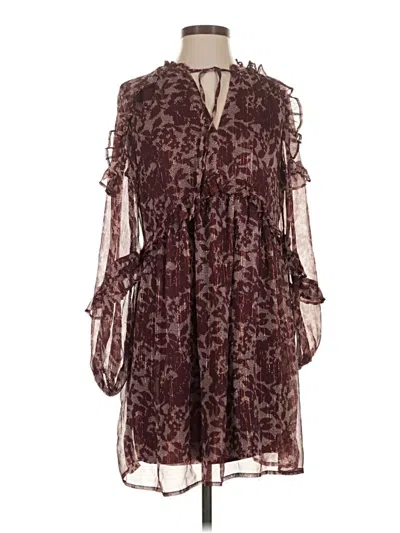 Pre-owned Ann Taylor Loft Casual Dress In Burgundy