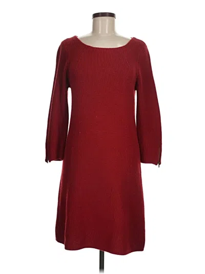 Pre-owned Ann Taylor Loft Casual Dress In Burgundy