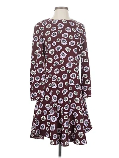 Pre-owned Ann Taylor Loft Casual Dress In Burgundy