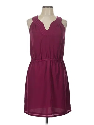 Pre-owned Ann Taylor Loft Casual Dress In Burgundy